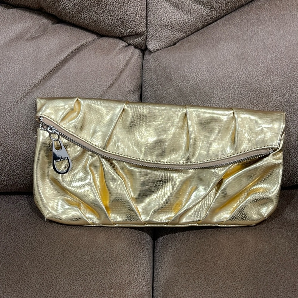 Nine West gold clutch